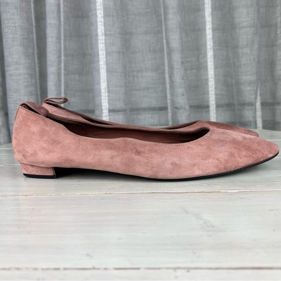 The Row Shoes - 481suo The Row LADY D pale pink suede ballet flats women's size 38.5